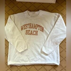 Comfort colors cream Westhampton Beach distressed weathered sweatshirt L